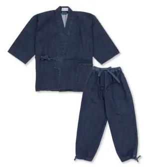 カイハラデニム・11オンス　バイオウォッシュ作務衣[改]